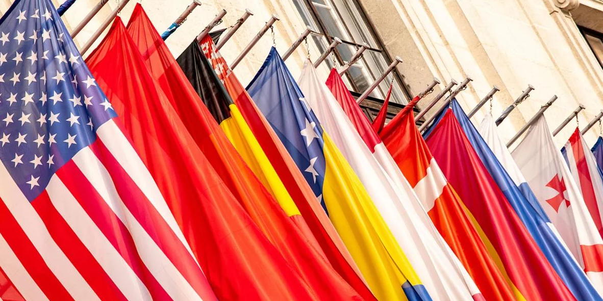 Flags from various countries