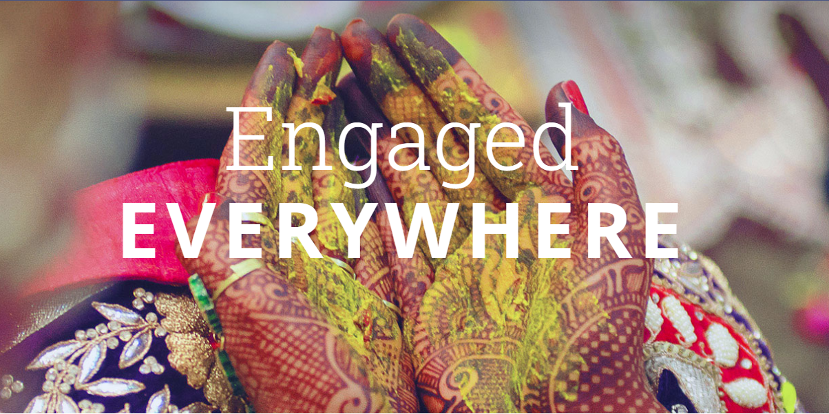 "Engaged Everywhere." Image of painted hands.