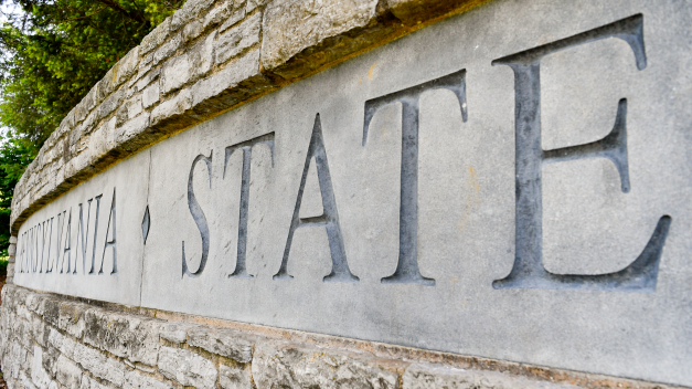 The Penn State University sign near Beaver Stadium