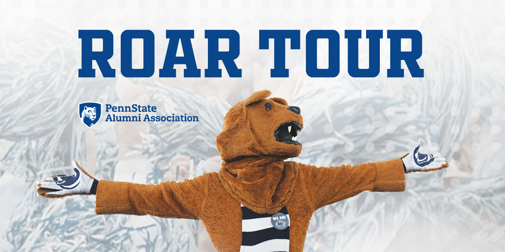 Roar Tour graphic with Nittany Lion mascot