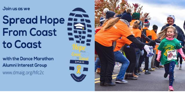 Spread Hope from Coast to Coast Graphic and child running in race