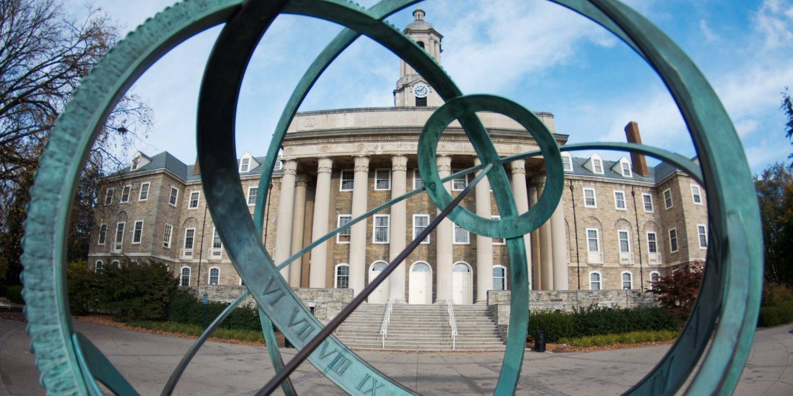 Sculpture outside of Old Main