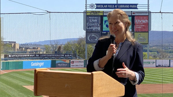 Renata Engel speaking at the 2020 graduation event